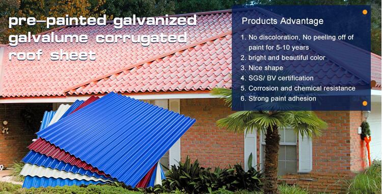 Prepainted Steel PPGL Corrugated Roofing Sheets